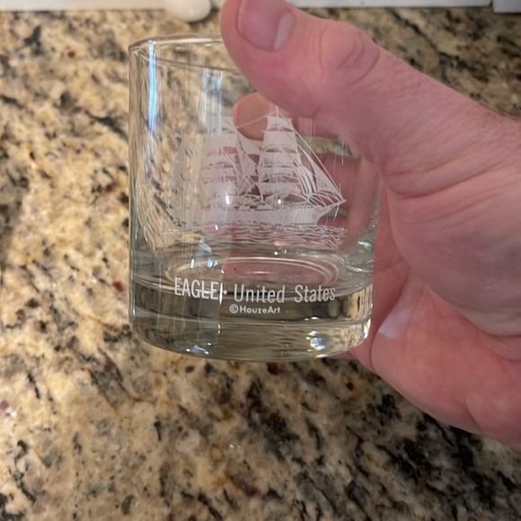 Ship Glass eagle United States Whiskey Rocks Houze Art - Picture 2 of 3